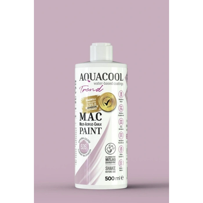 Aquacool Trend Su Bazlı Akrilik Dönüşüm Boyası 526 Sakura Çiçeği 500ml