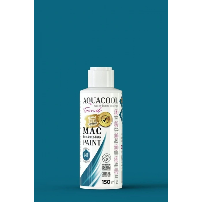 Aquacool Trend Su Bazlı Akrilik Dönüşüm Boyası 741 Turkuaz 150ml