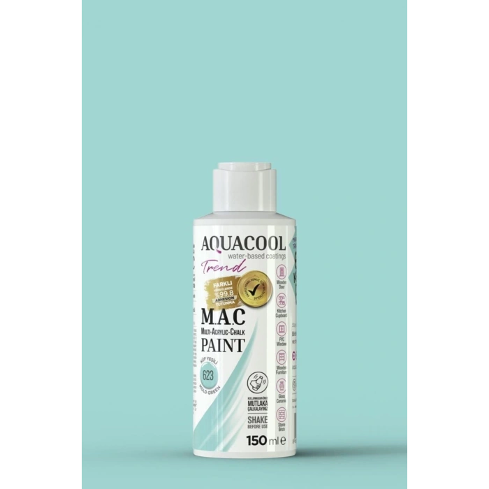 Aquacool Trend Su Bazlı Akrilik Dönüşüm Boyası 623 Küf Yeşili 150ml