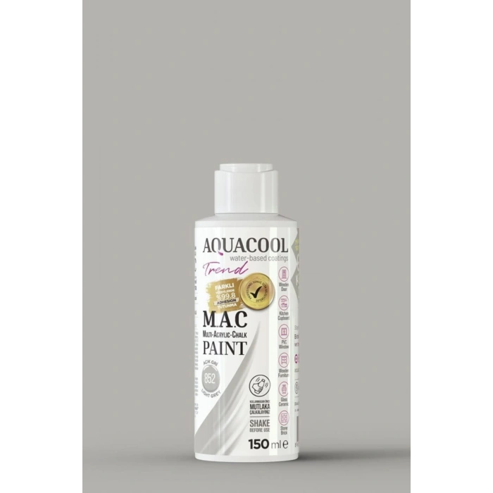 Aquacool Trend Su Bazlı Akrilik Dönüşüm Boyası 852 Açık Gri 150ml