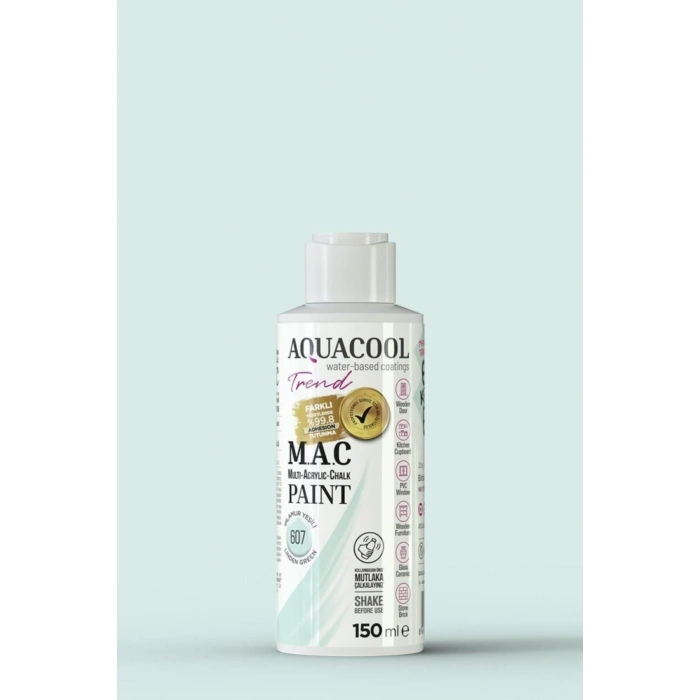 Aquacool Trend Su Bazlı Akrilik Dönüşüm Boyası 607 Ihlamur Yeşili 150ml