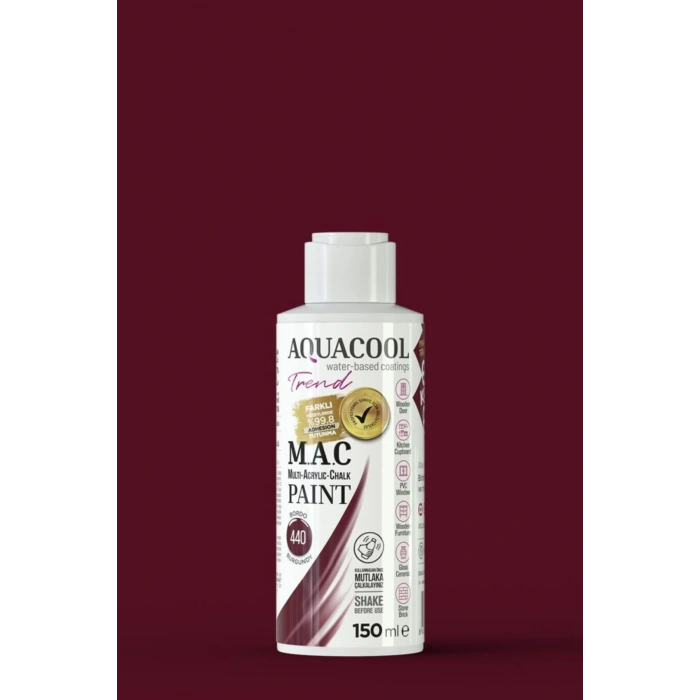 Aquacool Trend Su Bazlı Akrilik Dönüşüm Boyası 440 Bordo 150ml
