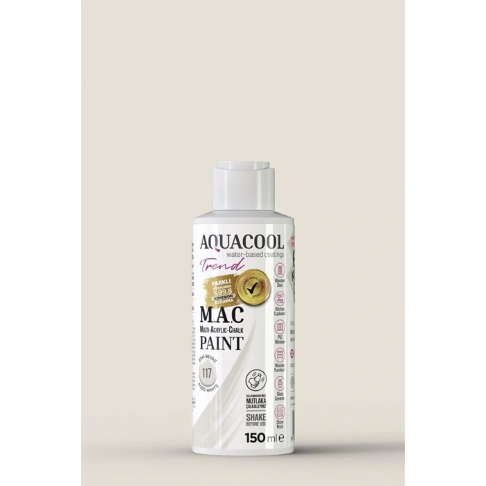 Aquacool Trend Su Bazlı Akrilik Dönüşüm Boyası 117 Eski Beyaz 150ml