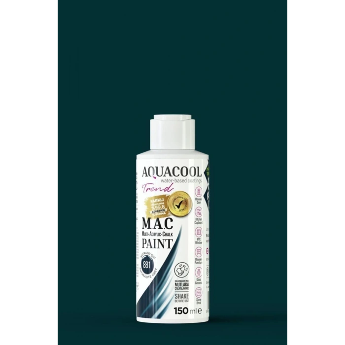 Aquacool Trend Su Bazlı Akrilik Dönüşüm Boyası 881 Antrasit Gri 150ml