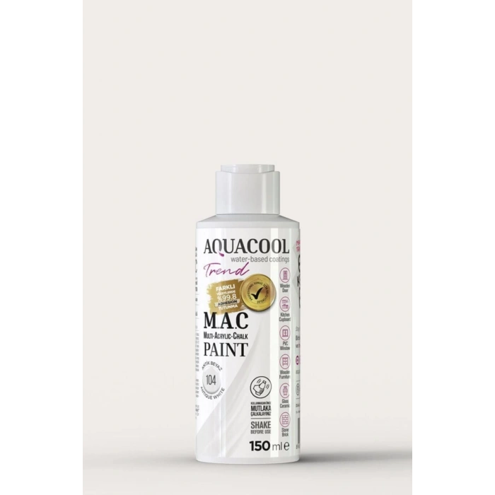 Aquacool Trend Su Bazlı Akrilik Dönüşüm Boyası 104 Antik Beyaz 150ml
