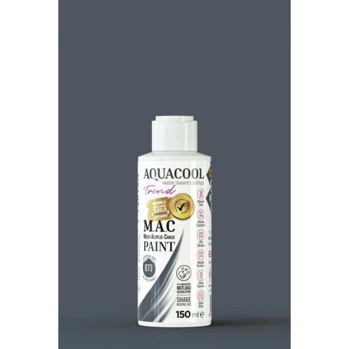 Aquacool Trend Su Bazlı Akrilik Dönüşüm Boyası 873 Kayrak Gri 150ml