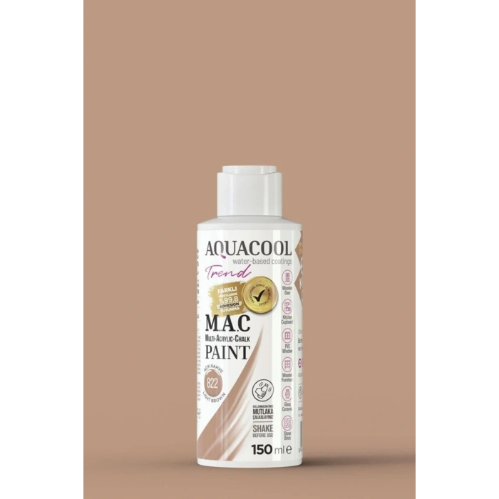Aquacool Trend Su Bazlı Akrilik Dönüşüm Boyası 822 Açık Kahve 150ml
