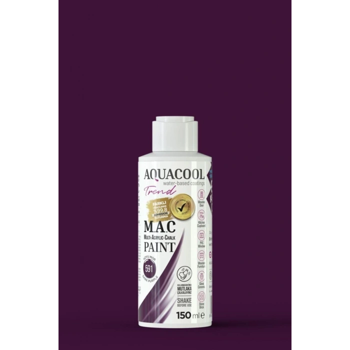 Aquacool Trend Su Bazlı Akrilik Dönüşüm Boyası 591 Koyu Mor 150ml