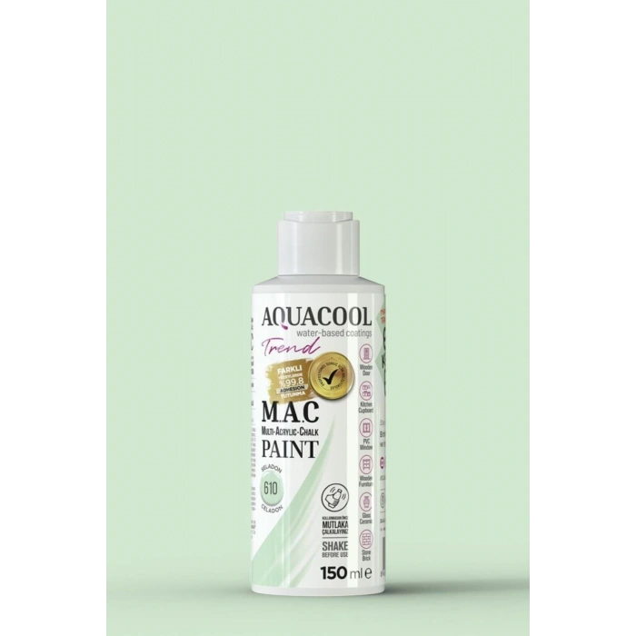 Aquacool Trend Su Bazlı Akrilik Dönüşüm Boyası 610 Seladon 150ml