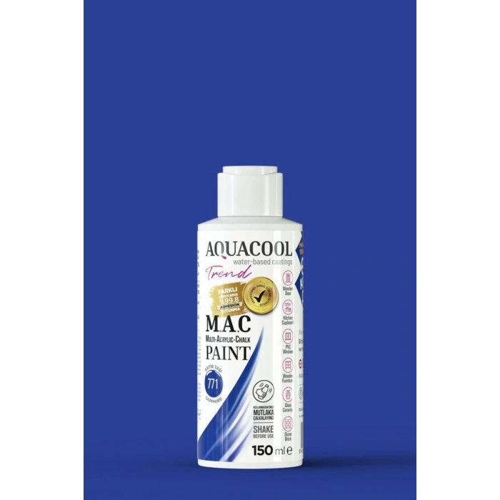 Aquacool Trend Su Bazlı Akrilik Dönüşüm Boyası 771 Safir Taşı 150ml