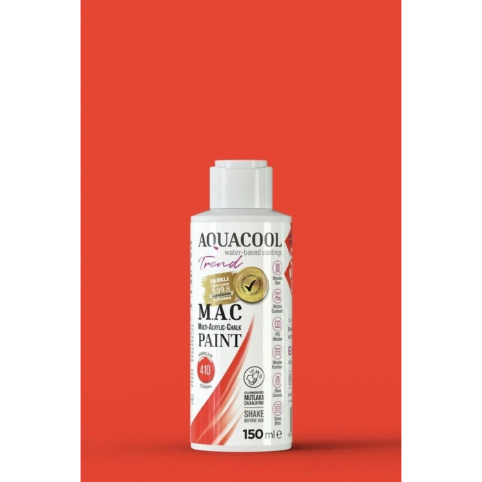 Aquacool Trend Su Bazlı Akrilik Dönüşüm Boyası 410 Mercan 150ml