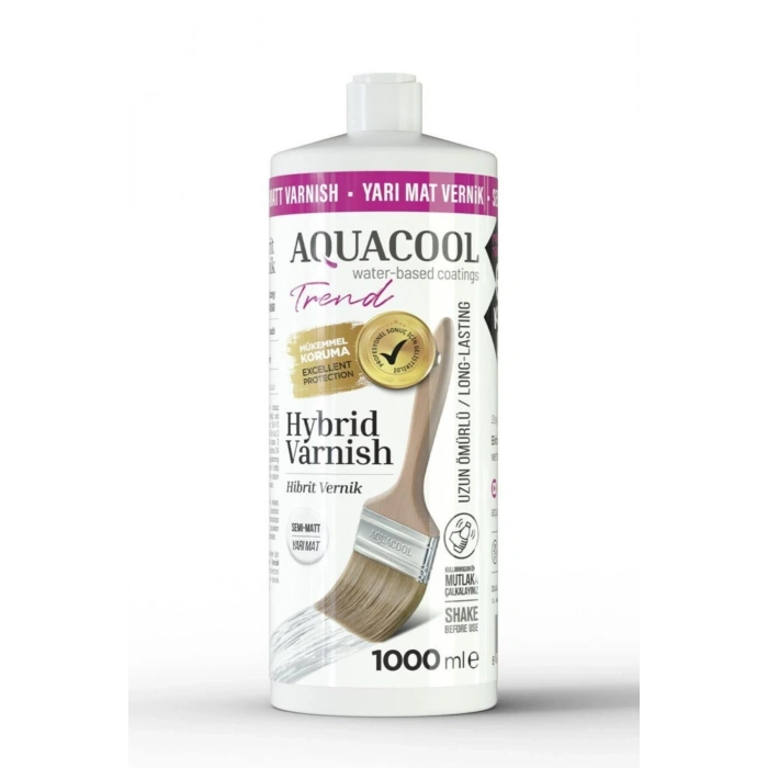 Aquacool Trend Hybrid Varnish Su Bazlı Hibrit Vernik 1000 ml Yarı Mat
