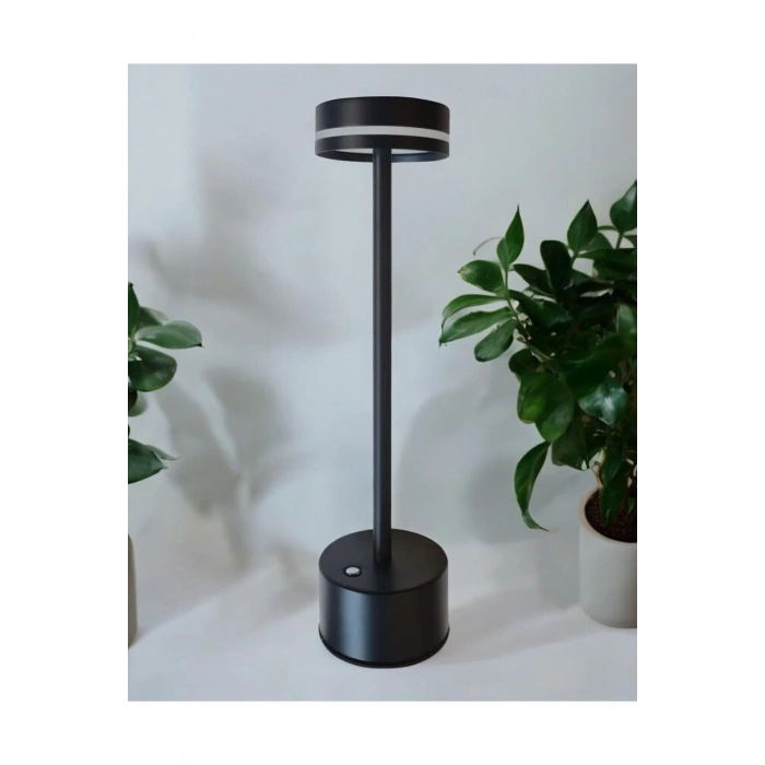 Göksu Dekoratif Şarjlı Led Masa Lambası Siyah