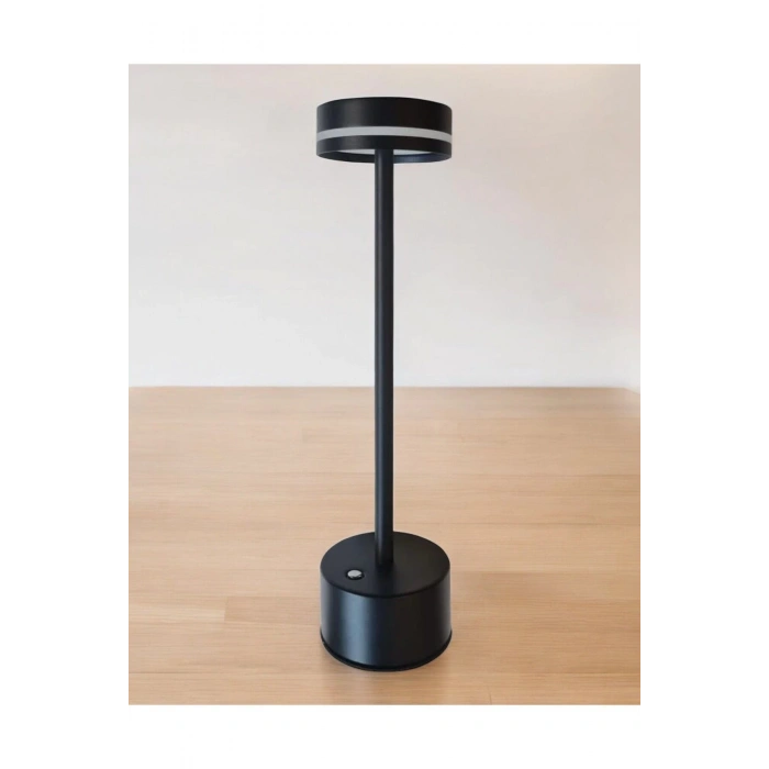Göksu Dekoratif Şarjlı Led Masa Lambası Siyah