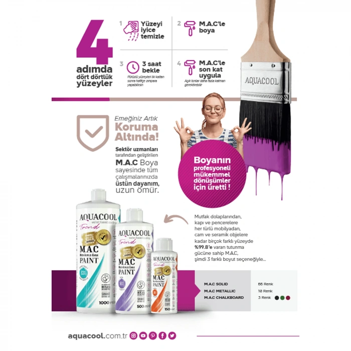 Aquacool Trend Hybrid Varnish Su Bazlı Hibrit Vernik 150 ml Parlak