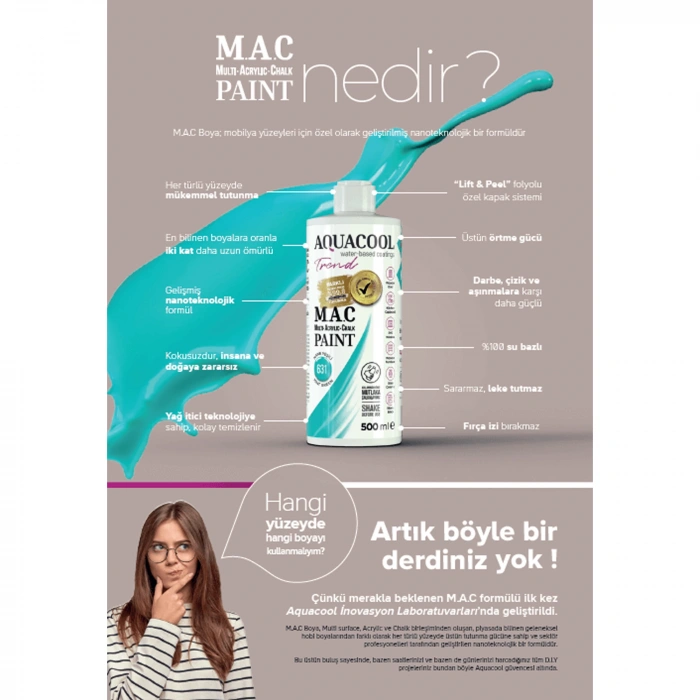 Aquacool Trend Su Bazlı Akrilik Dönüşüm Boyası 100 Pamuk Beyaz 150ml