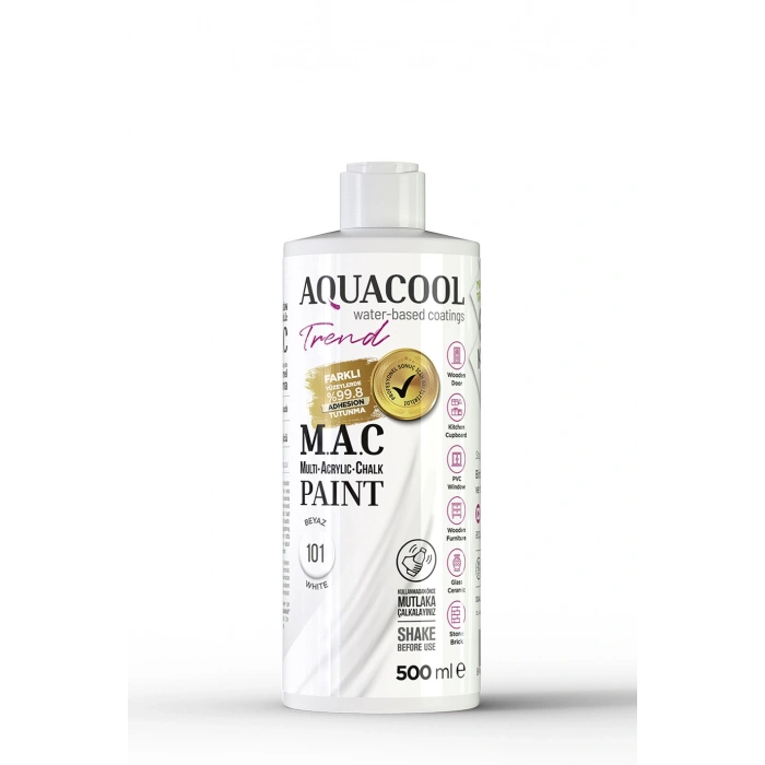Aquacool Trend Su Bazlı Akrilik Dönüşüm Boyası 101 Beyaz 500ml