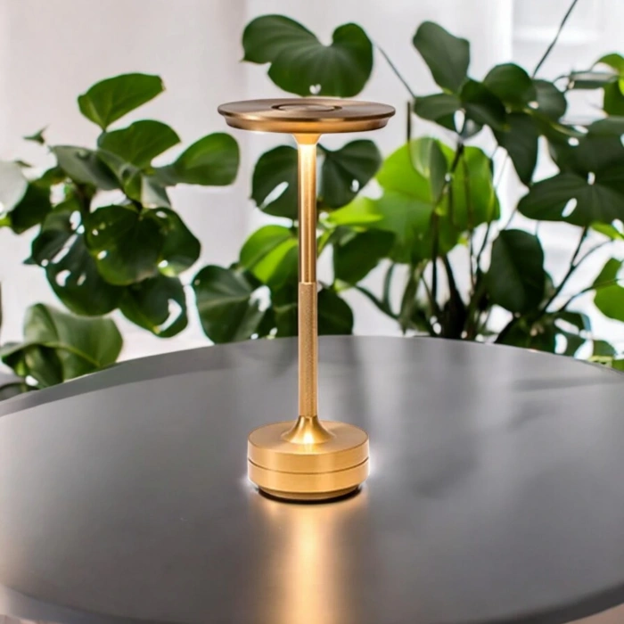 Toronto Şarjlı Dokunmatik Gold Masa Lambası 3 Renk Işık