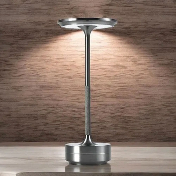Toronto Şarjlı Dokunmatik Platin Masa Lambası 3 Renk Işık