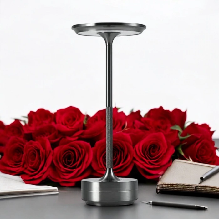 Toronto Şarjlı Dokunmatik Platin Masa Lambası 3 Renk Işık