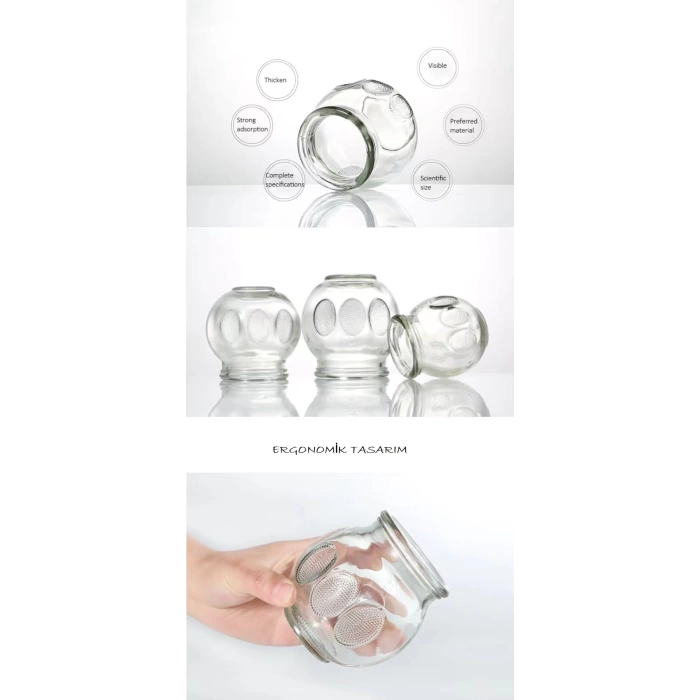 GLASS CUPPING CUP SET OF 5