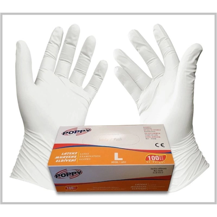 POWDERED LATEX GLOVES S-M-L