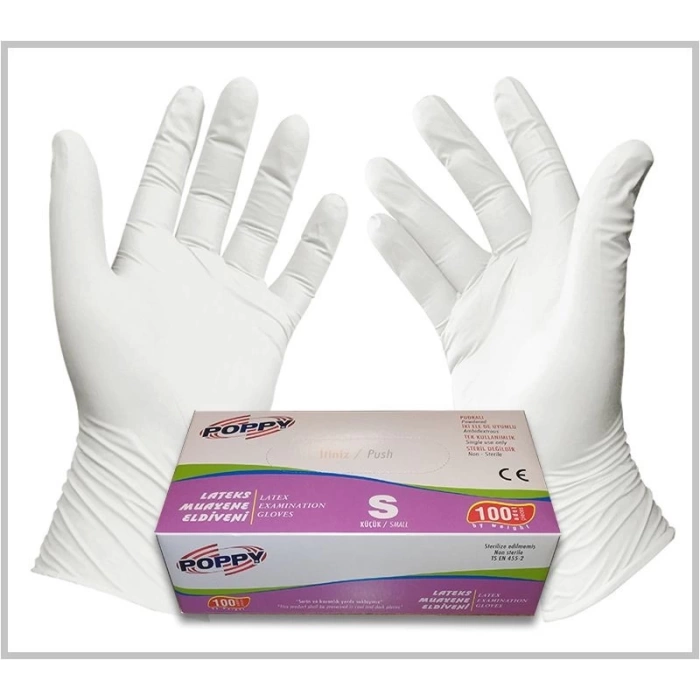 POWDERED LATEX GLOVES S-M-L