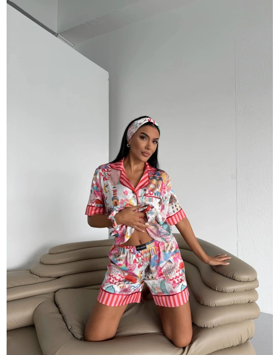 Saten Kısa Pijama Takımı VCN2310