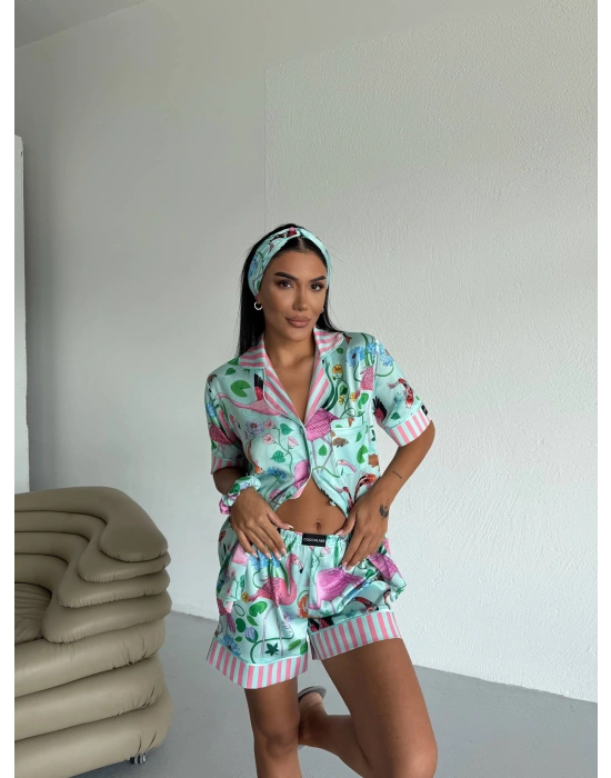 Saten Kısa Pijama Takımı VCN2310