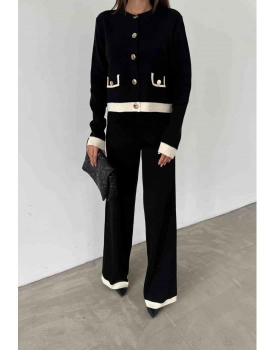 Cep Detay Triko Takım 1505 - Siyah