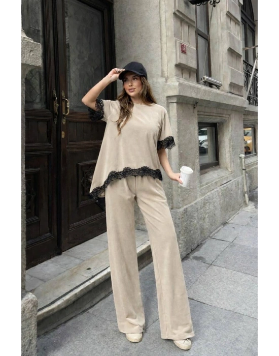 Dantel Detay Oysho Takım - Bej