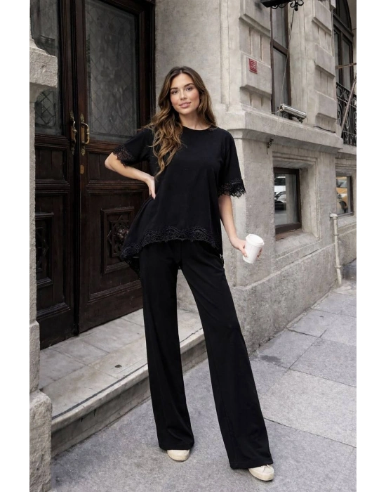 Dantel Detay Oysho Takım - Siyah