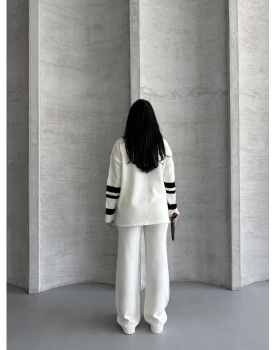 Garnili Saç Örgü Triko Takım 1564 - Beyaz
