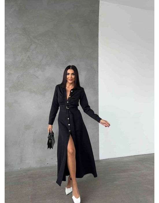 Gömlek Elbise - Siyah