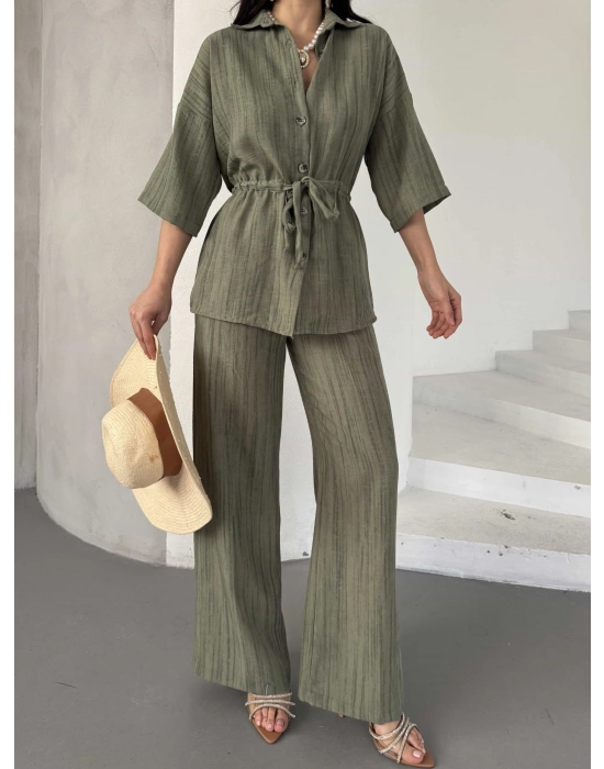 Gömlek Pantolon Takım - Haki