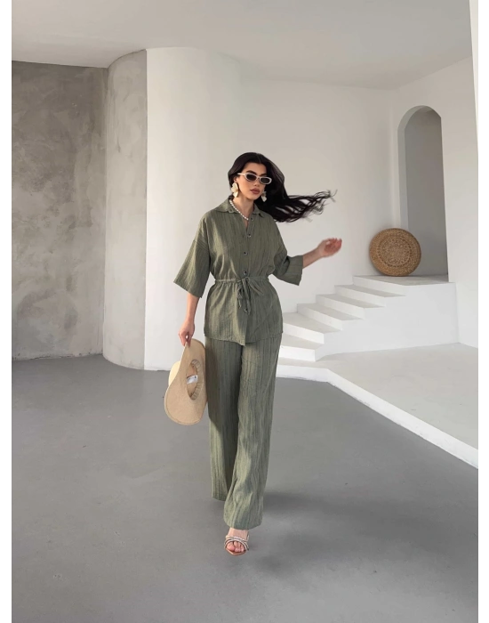 Gömlek Pantolon Takım - Haki