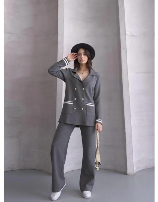 Gömlek Yaka Triko Takım 1566 - Antrasit