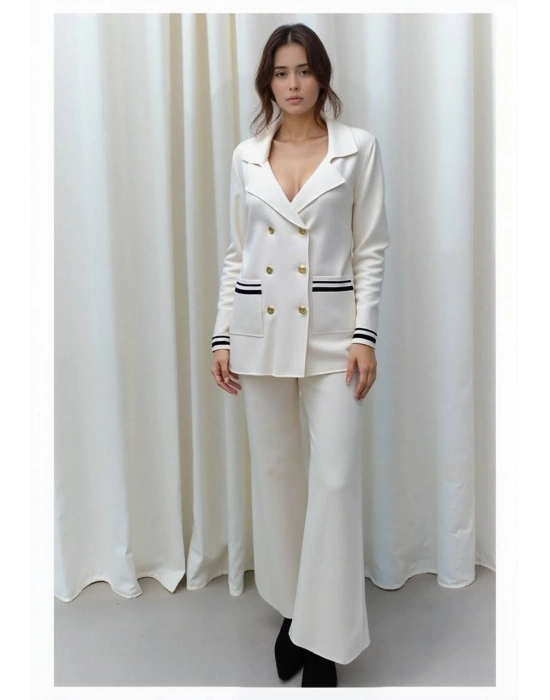 Gömlek Yaka Triko Takım 1566 - Kemik