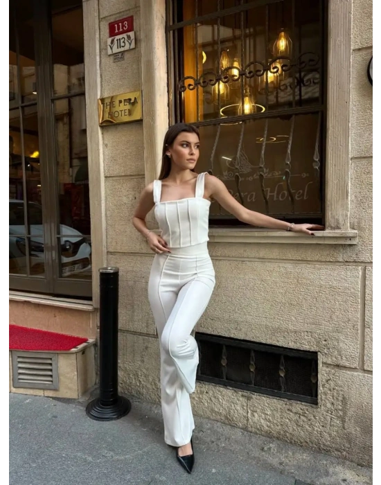 İspanyol Paça Takım 2501 - Beyaz