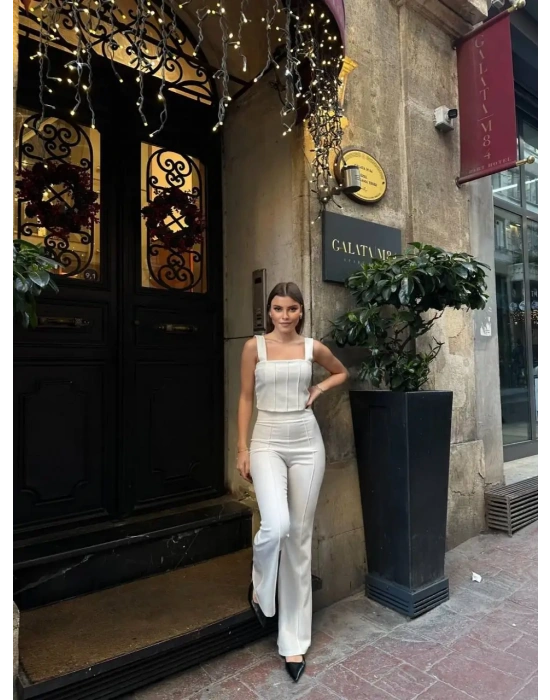 İspanyol Paça Takım - Beyaz