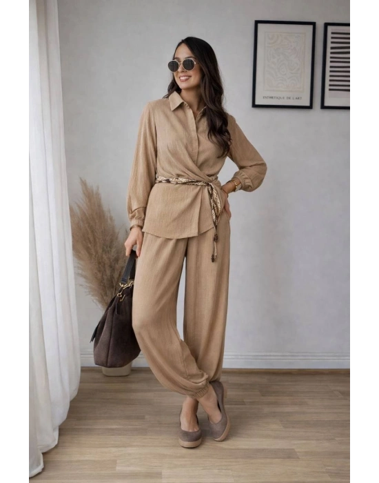 Kuşak Detay Takım - Bej