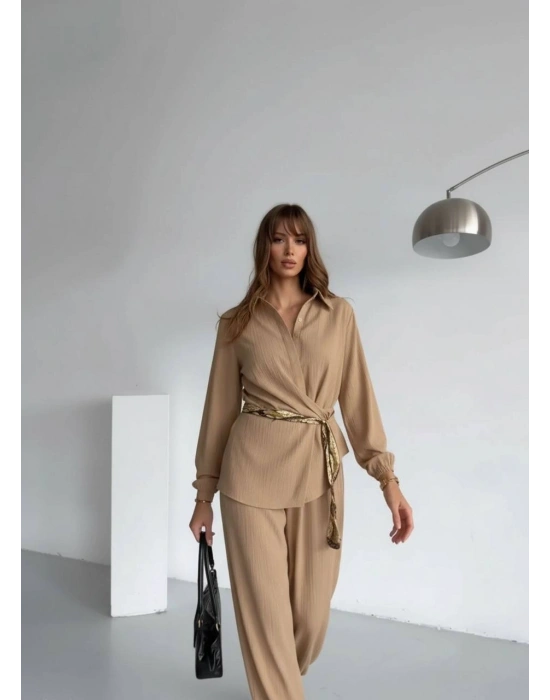 Kuşak Detay Takım - Bej