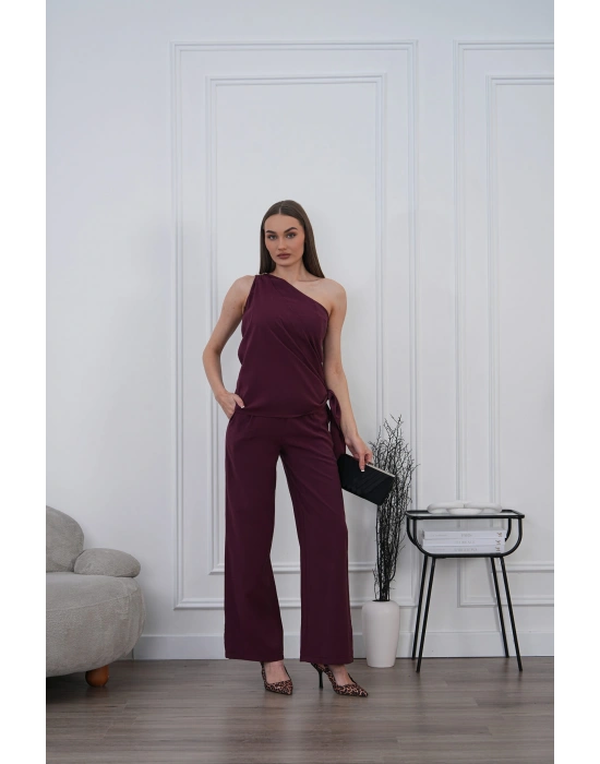 Modal Şallı Takım - Bordo