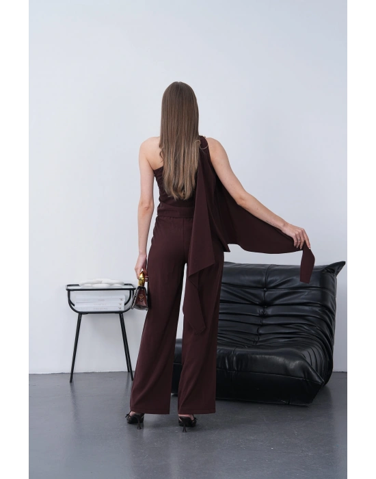 Modal Şallı Takım - Kahverengi