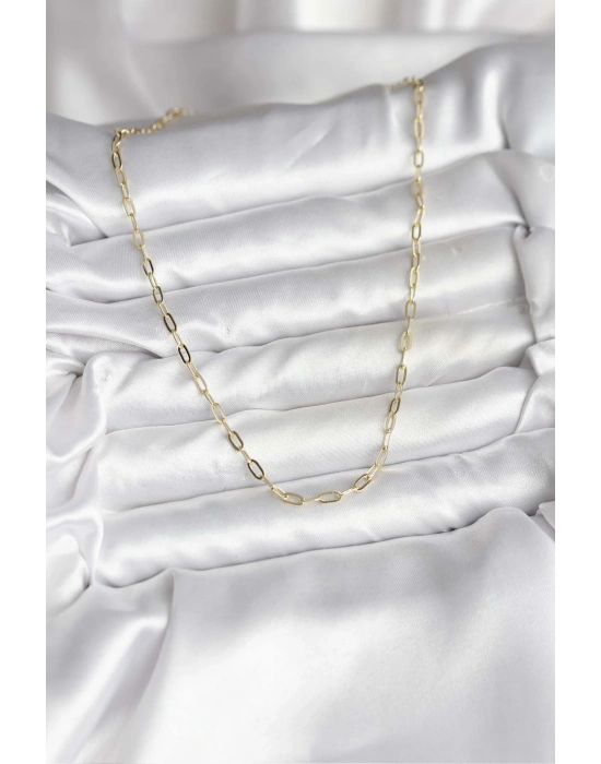 MuI MuI 14K Gold Renk Kaplama Ataç Zincir Model CM Kadın Kolye