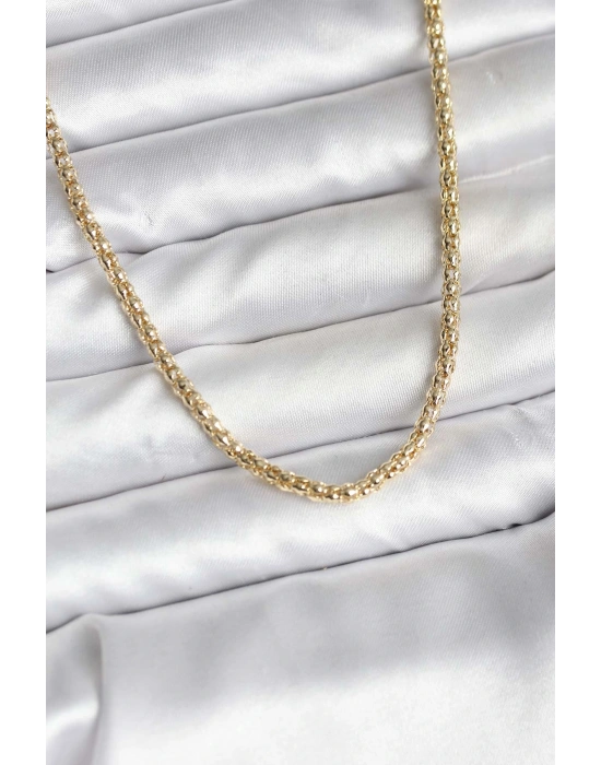 MuI MuI 14K Gold Renk Kaplama Boru Zincir Model CM Kadın Kolye