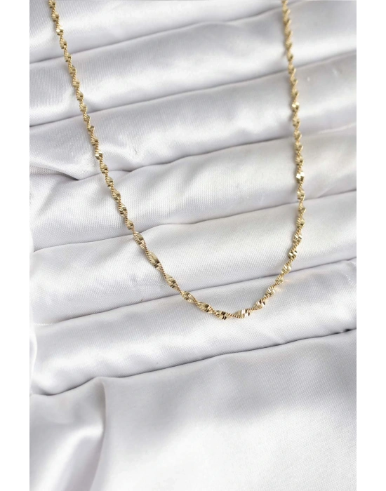 MuI MuI 14K Gold Renk Kaplama Burgu Model CM Kadın Kolye