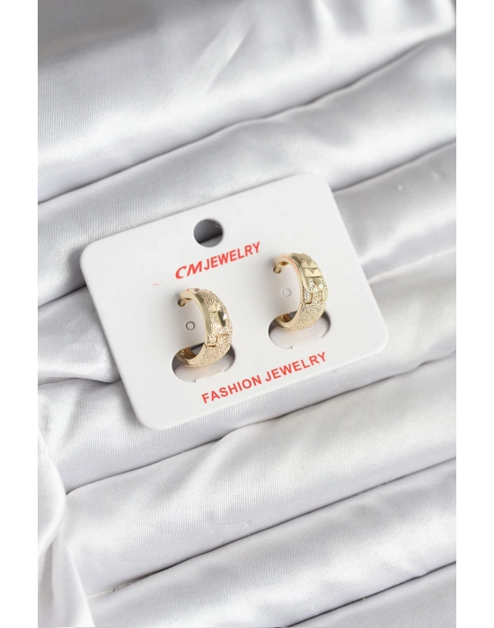 MuI MuI 14K Gold Renk Kaplama Lazer Halka CM Kadın Küpe