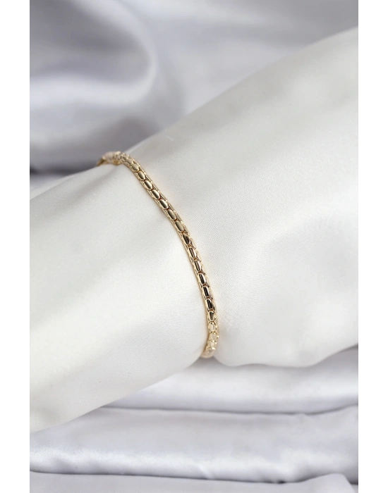 MuI MuI 14K Gold Renk Kaplama Zincirli Model CM Kadın Bileklik