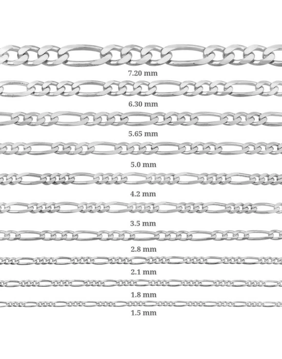 MuI MuI 1.50 mm Gümüş Figaro Zincir - 0.40 mikron